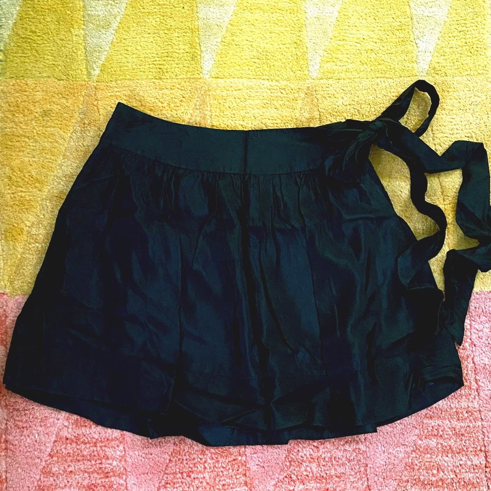 Express Black Silk Mini Skirt